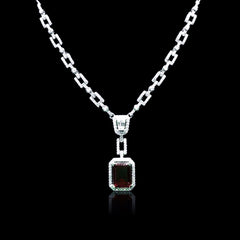 Red Ruby Drop Choker Gemstones Diamond Necklace 14kt