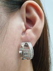 5岁 |方形装饰钻石耳环 14kt