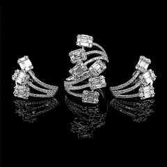 PREORDER | Creolle Cluster Shape Statement Diamond Jewelry Set 14kt