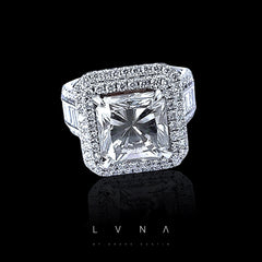 The Stolen LVNA Signatures | Archives 5.00ct Square Radiant Center Diamond Engagement Ring 18kt (Sold)