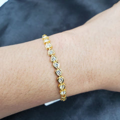 Golden Heart Classic Diamond Bracelet 18kt