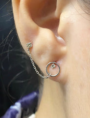 #BuyNow | Double Lock Crawler Solitaire Earpiece Diamond Earrings 18kt