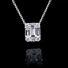 #LVNA2024 |  Classic Invisible Setting Emerald Diamond Necklace 18kt