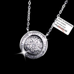 #LoveLVNA | Large Round Baguette Paved Diamond Necklace 18kt