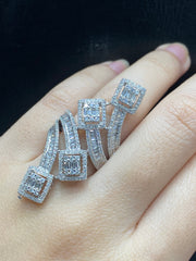 Square Deco Diamond Jewelry Set 14kt