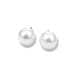 GLD | HOPE White Akoya Pearl Stud in 18kt Yellow Gold
