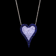 PREORDER | Golden Heart Blue Sapphire Gemstones & Diamond Necklace 14kt