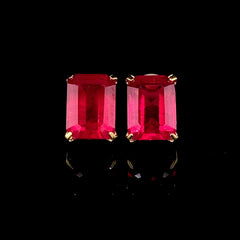 PREORDER | Burmese Ruby Gemstones Emerald Stud 18kt