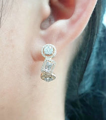 PREORDER | Golden Cluster Shape Creolle Diamond Earrings 14kt