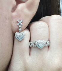 PREORDER | Heart Deco Diamond Jewelry Set 14kt