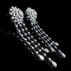 LVNA Signatures™️ Sun Cluster Dangling Chandelier Statement Diamond Earrings 18kt | Editor’s Pick