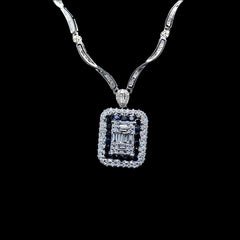 PREORDER | Blue Sapphire Gemstones & Diamonds Necklace 14kt