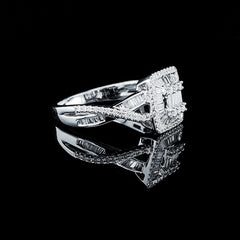 PREORDER | Square Infinity Paved Diamond Ring 14kt