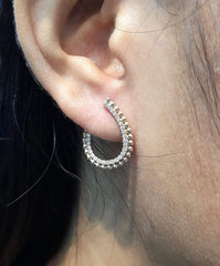 PREORDER | Beaded Overlap Diamond Earrings 14kt