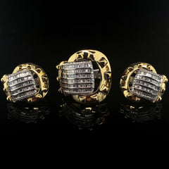 PREORDER | Golden Chunky Belt Deco Statement Diamond Jewelry Set 14kt