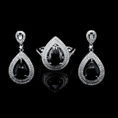 럭키 디아만테스 블랙 다이아몬드 댕글링 주얼리 세트 14kt
