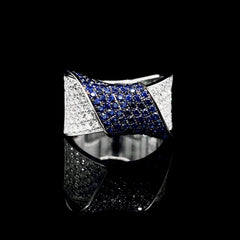 PREORDER | Blue Sapphire Gemstones Cocktail Diamond Ring 18kt