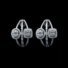 PREORDER | Cluster Shape Creolle Diamond Earrings 14kt