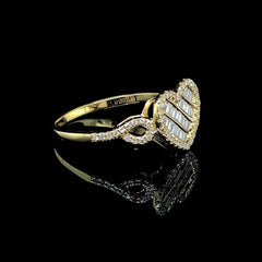 PREORDER | Golden Classic Heart Baguette Diamond Ring 14kt