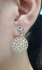 PREORDER | Golden Webbed Statement Dangling Diamond Earrings 14kt