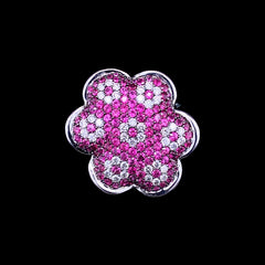 PREORDER | Floral Pink Rubies Gemstones Statement Diamond Ring 14kt