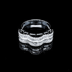 PREORDER | Waved Unisex Half Eternity Diamond Ring 14kt