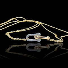 PREORDER | Golden Studded Link Diamond Necklace 18kt 18”