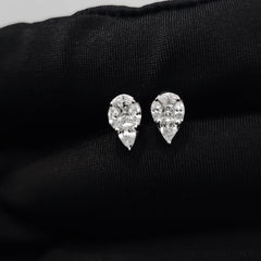 PREORDER | Pear Seamless Invisible Setting Stud Diamond Earrings 18kt