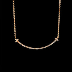 PREORDER | Rose Smile Bar Diamond Necklace 18kt