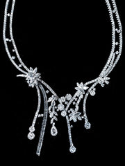 PREORDER | Floral Droplets Statement Diamond Necklace 18kt