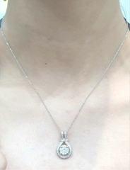 LVNA 선물 | 라운드 인비저블 세팅 다이아몬드 네크리스 14kt