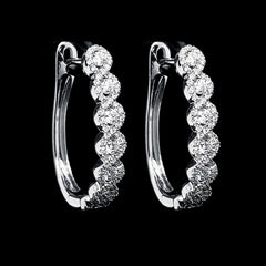 PREORDER | Round Half Eternity Diamond Earrings Hoop 14kt