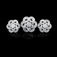 CLEARANCE BEST | Floral Statement Diamond Jewelry Set 14kt