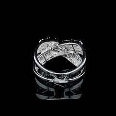 PREORDER | Baguette Crossover Diamond Ring 14kt
