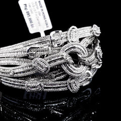 #LVNA2024 | Crossover Multi-Layer Statement Deco Paved Band Bracelet Diamond Bangle 14kt