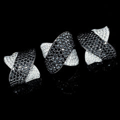 PREORDER| Cross Over Black Diamond Jewelry Set 14kt
