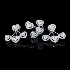 CLEARANCE BEST | Heart Halo Deco Diamond Jewelry Set 14kt