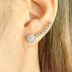 Round Crawler Diamond Earrings 14kt