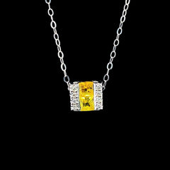 #LVNA2024 | Classic Yellow Sapphire Bar Gemstones Diamond Necklace 14kt