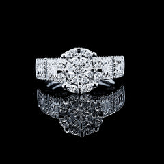 PREORDER | Round Paved Band Invisible Setting Diamond Ring 14kt