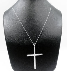 Religious Cross Paved Diamond Necklace 18kt