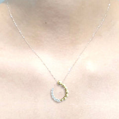 Multi-Tone Golden Bead Diamond Necklace 16-18” 18kt