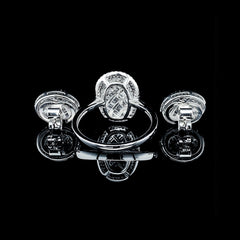 PRE-ORDER | Classic Oval Baguette Diamond Jewelry Set 14kt