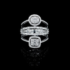 PREORDER | Stacked Paved Statement Diamond Ring 14kt