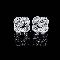 Floral Clover Dancing Stud Diamond Earrings 18kt