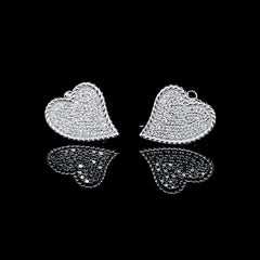 Classic Heart Paved Diamond Jewelry Set 14kt