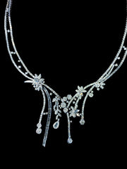 PREORDER | Floral Droplets Statement Diamond Necklace 18kt