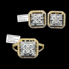 PREORDER | Golden Large Classic Cushion Diamond Jewelry Set 14kt