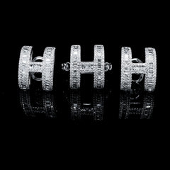 PRE-ORDER | H Baguette Paved Diamond Jewelry Set 14kt
