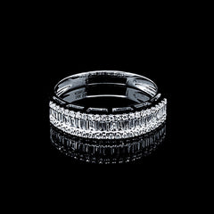 PREORDER | Classic Baguette Paved Half Eternity Diamond Ring 14kt